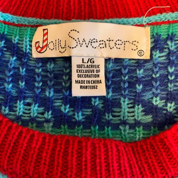 Flamingo Santa Ugly Christmas Sweater Florida Jolly Sweaters Womens LG READ - Picture 2 of 12